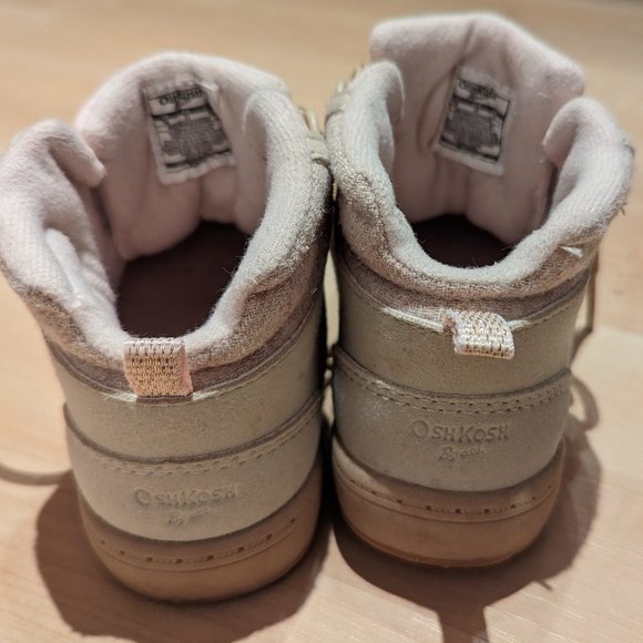 OshKosh Infant Girl Hiking-Inspired Shoes - Brown & Pink, Size 7M - Picture 3 of 5